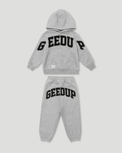 Geedup Team Logo Kids Tracksuit Grey/Black