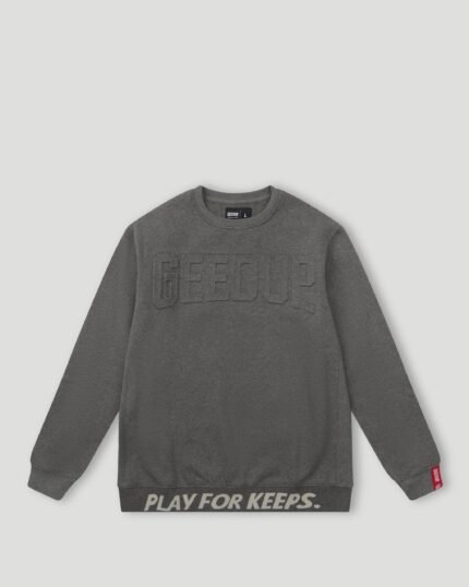 Geedup PFK Core Logo Embossed Crewneck Asphalt