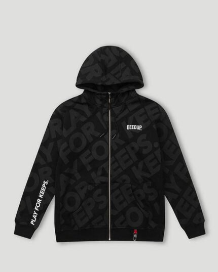 Geedup PFK Monogram Zip Jacket Black