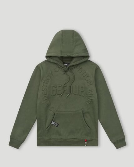 Geedup O/S Emblem Emboss Hoody Military Green