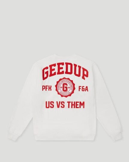 Geedup Strong-Arm Department Crewneck White/Red