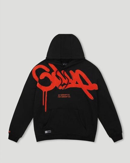 Geedup Handstyle Hoodie Black/Burnt Orange