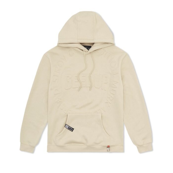 Geedup O/S Emblem Emboss Hoody Sand