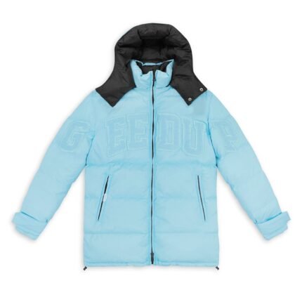 Geedup Team Logo Reversible Duck Down Jacket Baby Blue/Black