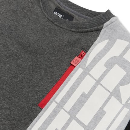 Geedup Sportsman Zip Crewneck Grey/Black