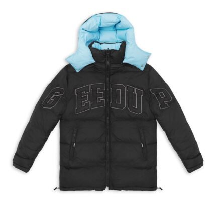 Geedup Team Logo Reversible Duck Down Jacket Baby Blue/Black