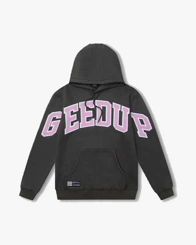 GEEDUP TEAM LOGO CHARCOAL DUSTY PINK HOODIE