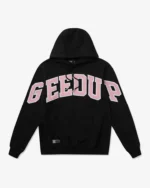 GEEDUP TEAM LOGO BLACK DUSTY PINK HOODIE
