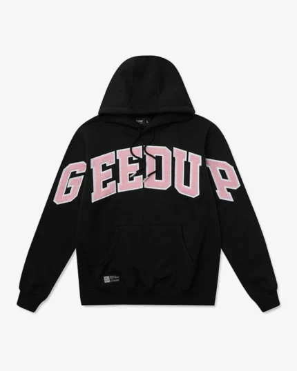 GEEDUP TEAM LOGO BLACK DUSTY PINK HOODIE