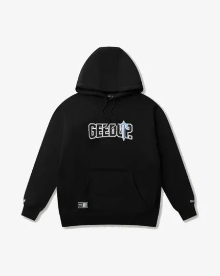 GEEDUP X TRAPSTAR X IRON GATE PFK BLACK COOL BLUE HOODIE