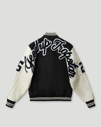 Geedup x Trapstar Letterman Jacket Black/White/Grey