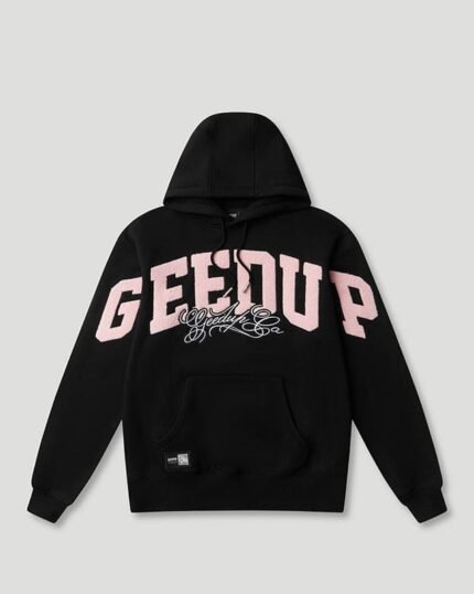 Team Logo Script Hoodie Black/Dusty Pink